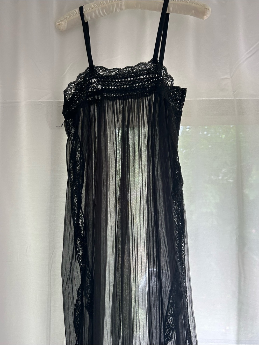 VINTAGE baby doll maxi black lace gown